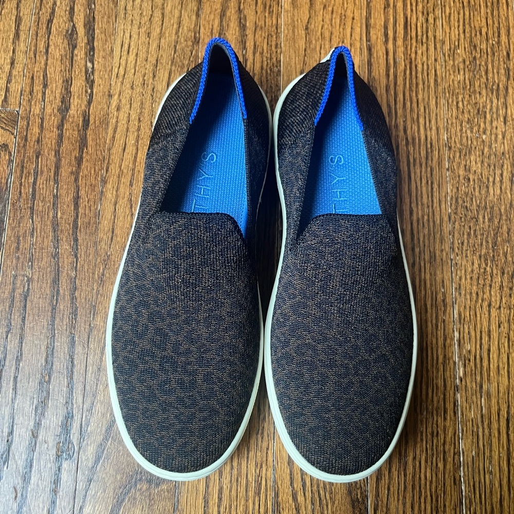 Rothy’s The Original Slip-on Sneaker Espresso Spot Brown Cheetah Print Sz 6